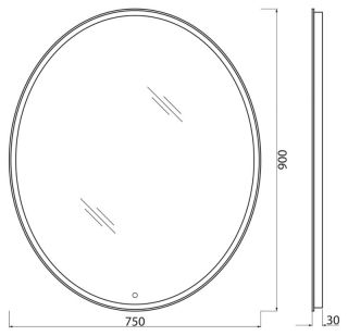 Зеркало BelBagno с LED-подсветкой, сенсорным управлением и подогревом SPC-VST-750-900-LED-TCH-WARM